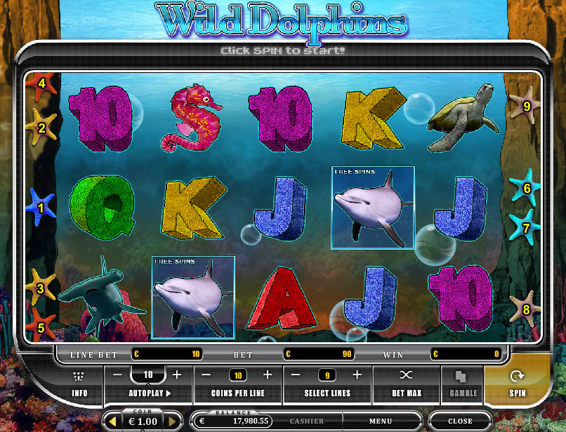 Игровые автоматы «Wild Dolphins» в казино Сол